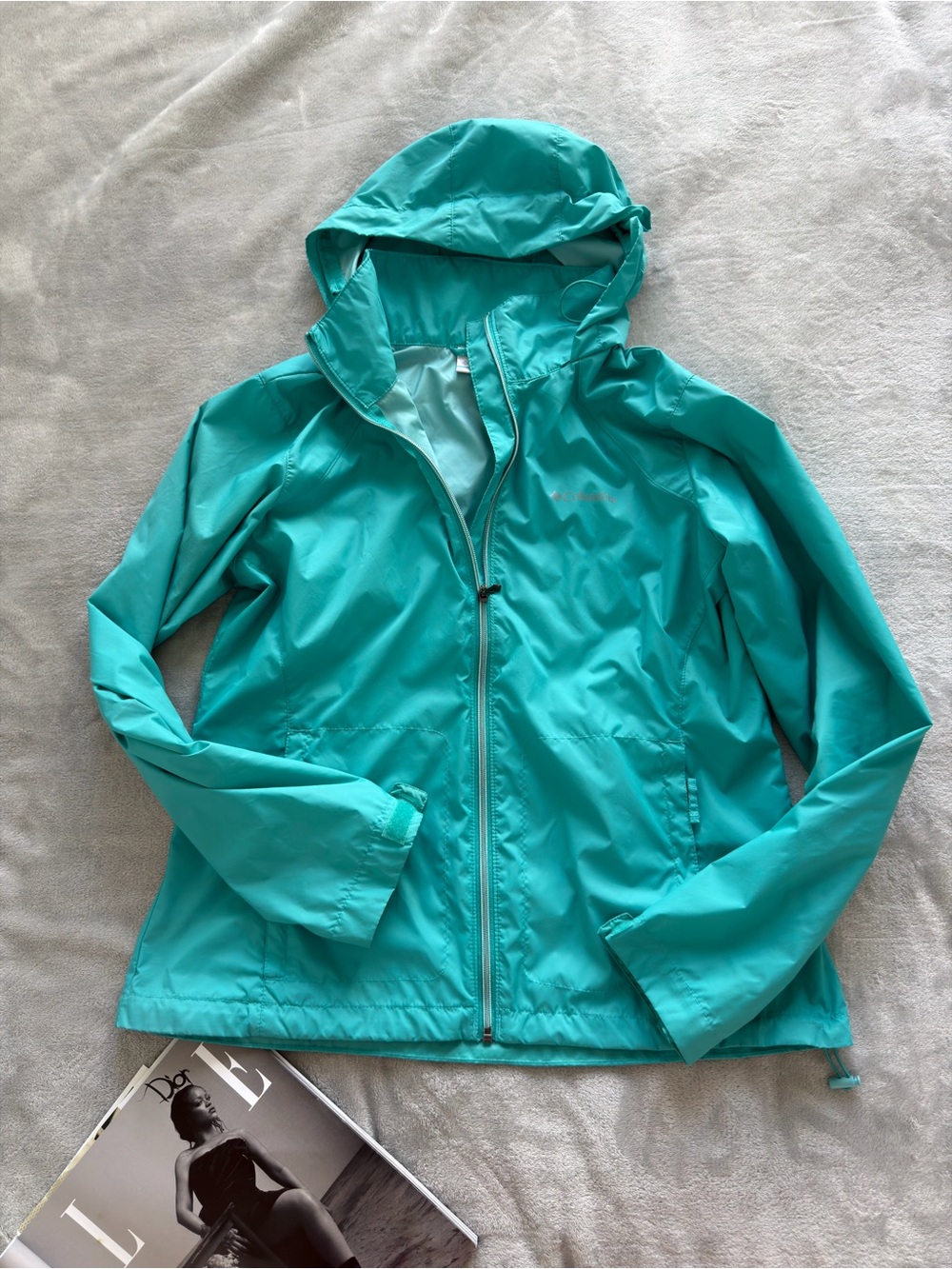 Columbia Teal Hooded Windbreaker Jacket - Women